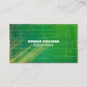 Carte De Visite Emplacement de football, joueur de football/entraî