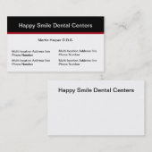 Carte De Visite Emplacement de multiple de bureau de dentiste (Devant / Derrière)