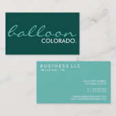 Carte De Visite emplacement des ballons. (personnalisable en coule (Devant / Derrière)