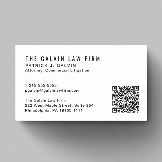 Carte De Visite Employé de code QR professionnel