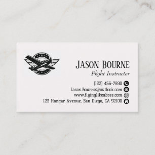 Carte De Visite Employé de code QR professionnel Avion pilote