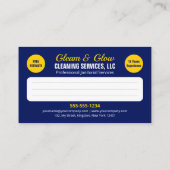 Carte De Visite Employé de ménage auxiliaire professionnel (Dos)