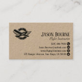 Carte De Visite Employé de QR Code Professionnel Pilote Avion (Devant)