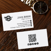 Carte De Visite Employé de QR Code Professionnel Pilote Avion