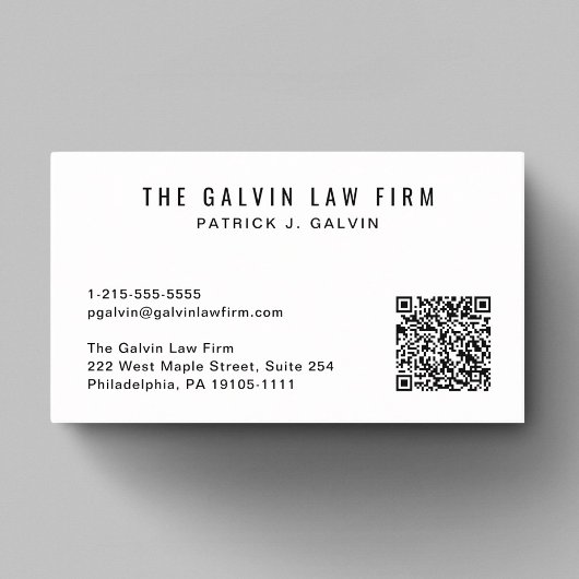 Carte De Visite Employé d'une entreprise de code QR professionnell