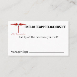 Carte De Visite EMPLOYEEAPPRECIATION5OFF Coupon