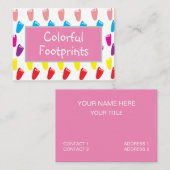 Carte De Visite Empreinte de bébé colorée (Devant / Derrière)