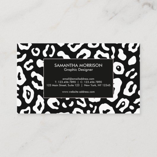 Carte De Visite Empreinte de léopard (Dos)