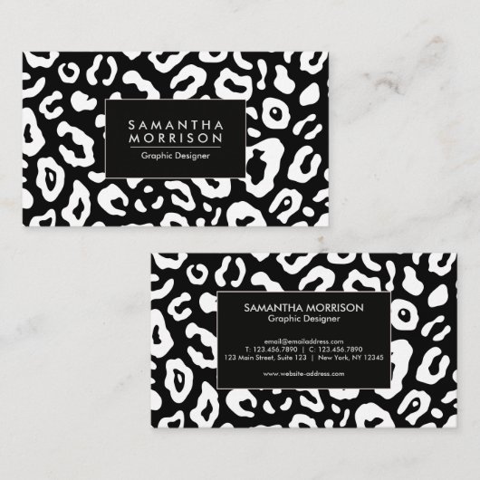 Carte De Visite Empreinte de léopard (Devant / Derrière)