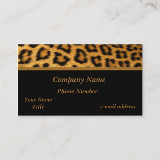 Carte De Visite Empreinte de léopard à la mode (Devant)