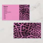 Carte De Visite Empreinte de léopard animal - rose (Devant / Derrière)