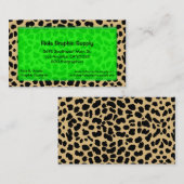 Carte De Visite Empreinte de léopard avec le rectangle en verre (Devant / Derrière)