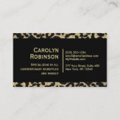 Carte De Visite Empreinte de léopard avec le ruban noir (Dos)