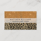 Carte De Visite Empreinte de léopard avec un pinceau de Parties sc (Devant)