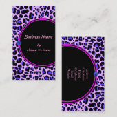 Carte De Visite Empreinte de léopard bleu (Devant / Derrière)