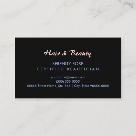 Carte De Visite Empreinte de léopard Bleu Rose Bleu Chic Avec Bow (Dos)