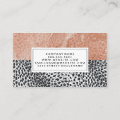 Carte De Visite Empreinte de léopard | Bloc de couleur de marbre o (Dos)