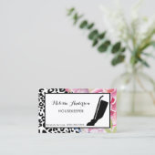 Carte De Visite Empreinte de léopard branché Floral Housekeeper et (Debout devant)