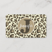 Carte De Visite Empreinte de léopard Brown classique Rockabilly Mo (Devant)
