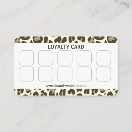 Carte De Visite Empreinte de léopard Brown classique Rockabilly Mo (Dos)