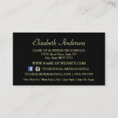 Carte De Visite Empreinte de léopard Couronne Dorée Avec Salon De  (Dos)