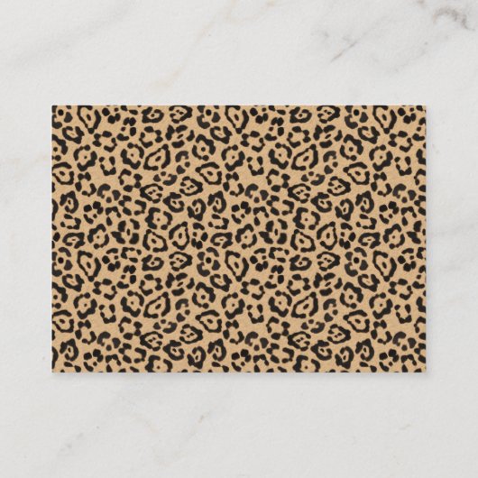 Carte De Visite Empreinte de léopard de luxe & maquilleur Damask (Dos)