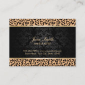 Carte De Visite Empreinte de léopard de luxe & maquilleur Damask (Devant)