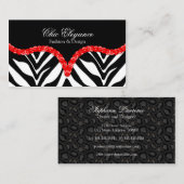 Carte De Visite Empreinte de léopard de zèbre de regard de (Devant / Derrière)