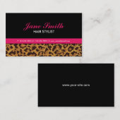 Carte De Visite Empreinte de léopard Élégant Classé Moderne Profes (Devant / Derrière)