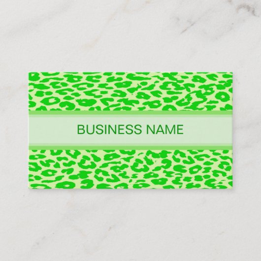 Carte De Visite Empreinte de léopard et vert citron vert (Devant)