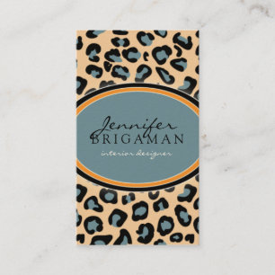Carte de visite Empreinte de léopard funky : oran
