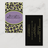 Carte de visite Empreinte de léopard funky : viole (Devant / Derrière)