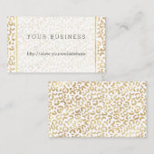 Carte De Visite Empreinte de léopard Gold White (Devant / Derrière)