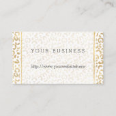 Carte De Visite Empreinte de léopard Gold White (Devant)
