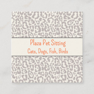 Carte de visite Empreinte de léopard gris chic