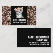 Carte De Visite Empreinte de léopard Kawaii (Devant / Derrière)