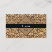Carte de visite Empreinte de léopard moderne noir  (Devant)