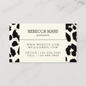 Carte De Visite Empreinte de léopard noir et blanc (Dos)