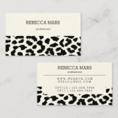 Carte de visite empreinte de léopard noir et blanc (Devant / Derrière)