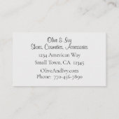 Carte de visite Empreinte de léopard noir et gris  (Dos)