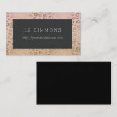 Carte De Visite Empreinte de léopard or chic (Devant / Derrière)