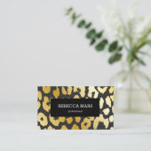 Carte De Visite Empreinte de léopard or et noir (Debout devant)