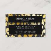 Carte De Visite Empreinte de léopard or et noir (Dos)
