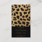 Carte De Visite Empreinte de léopard Restauration Pâtisserie Chef  (Dos)