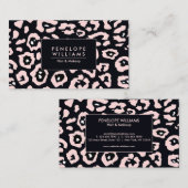 Carte De Visite Empreinte de léopard rose (Devant / Derrière)