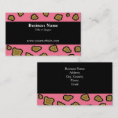 Carte De Visite Empreinte de léopard rose (Devant / Derrière)