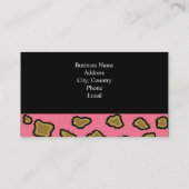 Carte De Visite Empreinte de léopard rose (Dos)