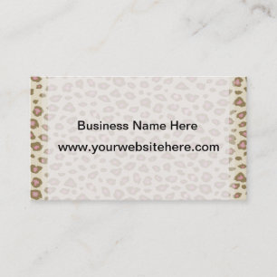 Carte De Visite Empreinte de léopard rose crème