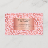 Carte De Visite Empreinte de léopard rose Gold (Dos)