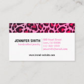 Carte De Visite Empreinte de léopard rose Monogram Rockabilly Moti (Dos)